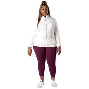 Textured Cotton Blend Jacket | White Plus Size